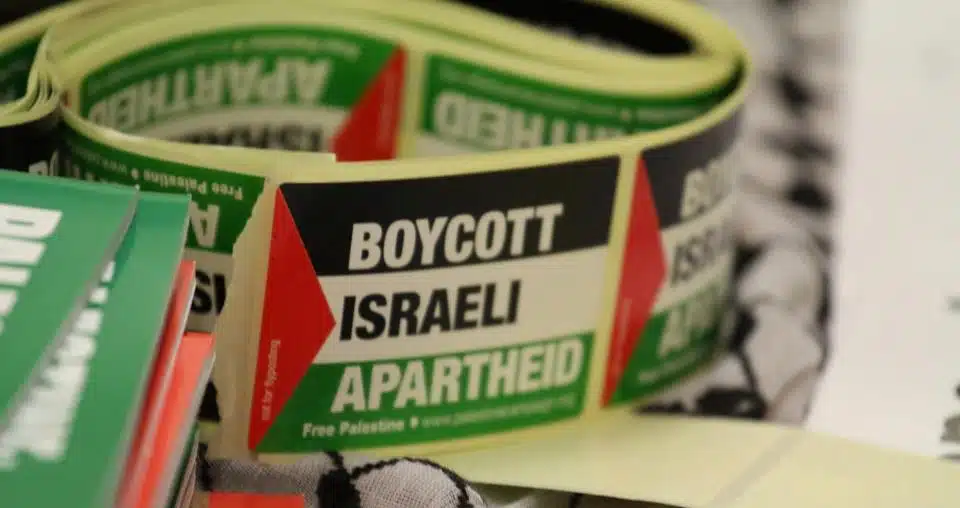 Boycott Israeli Apartheid stickers