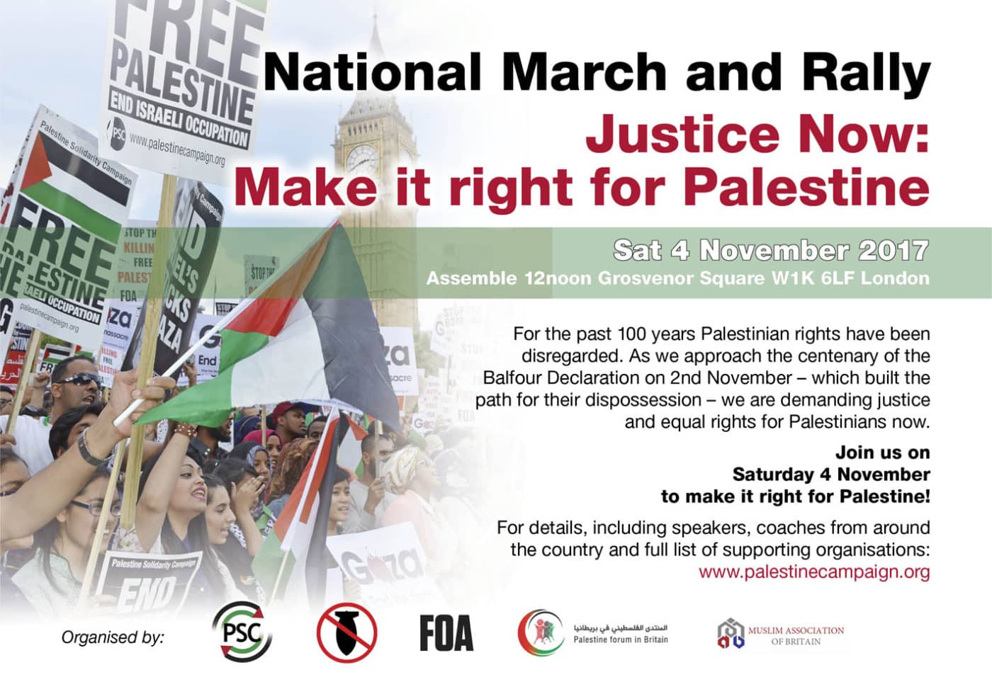 National March and Rally - Justice Now: Make it right for Palestine