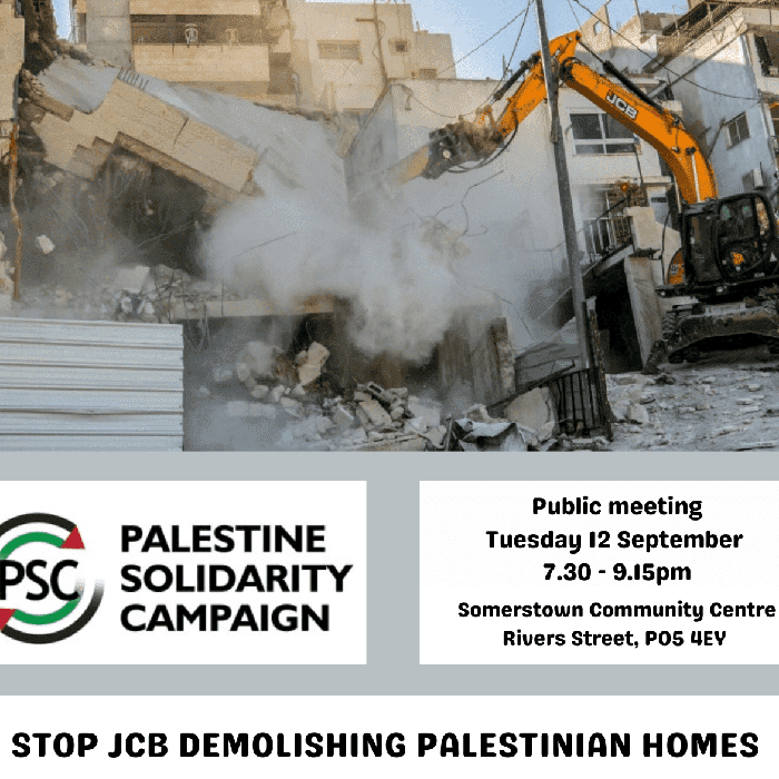 Public meeting: JCB Complicit in Demolishing Palestinian Homes