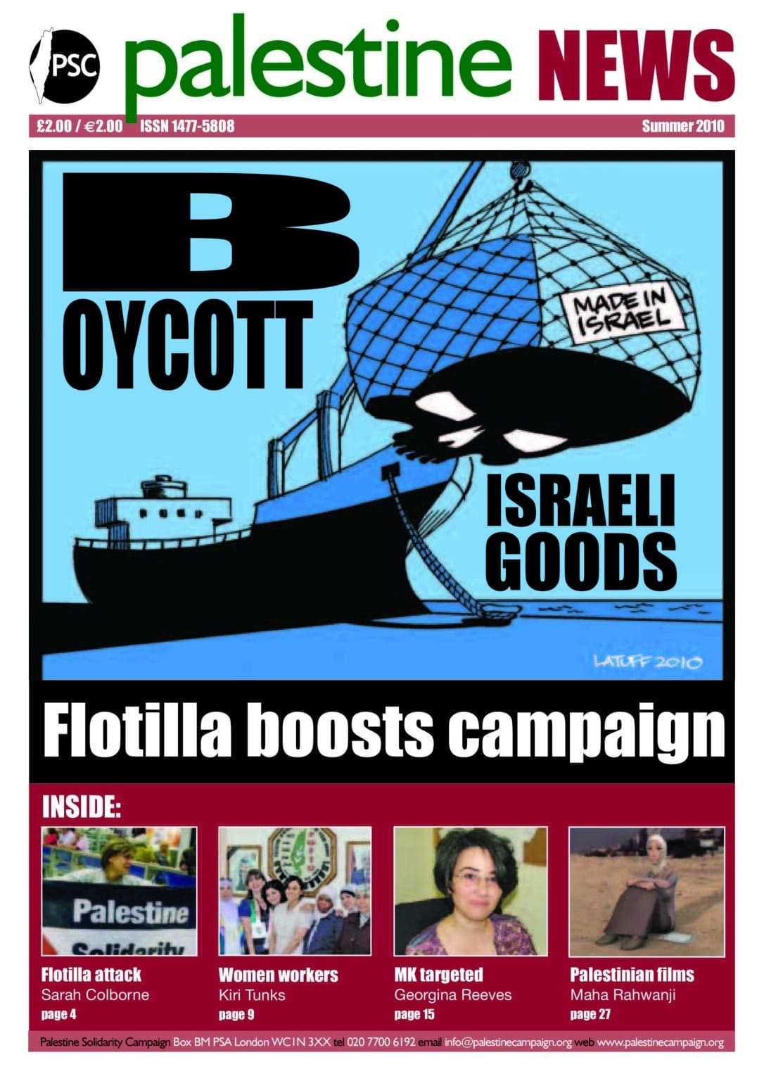 Palestine News summer 2010 - Palestine Solidarity Campaign