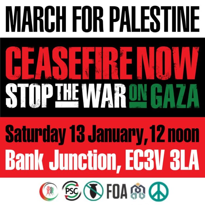 National March for Palestine - Ceasefire NOW - January 13