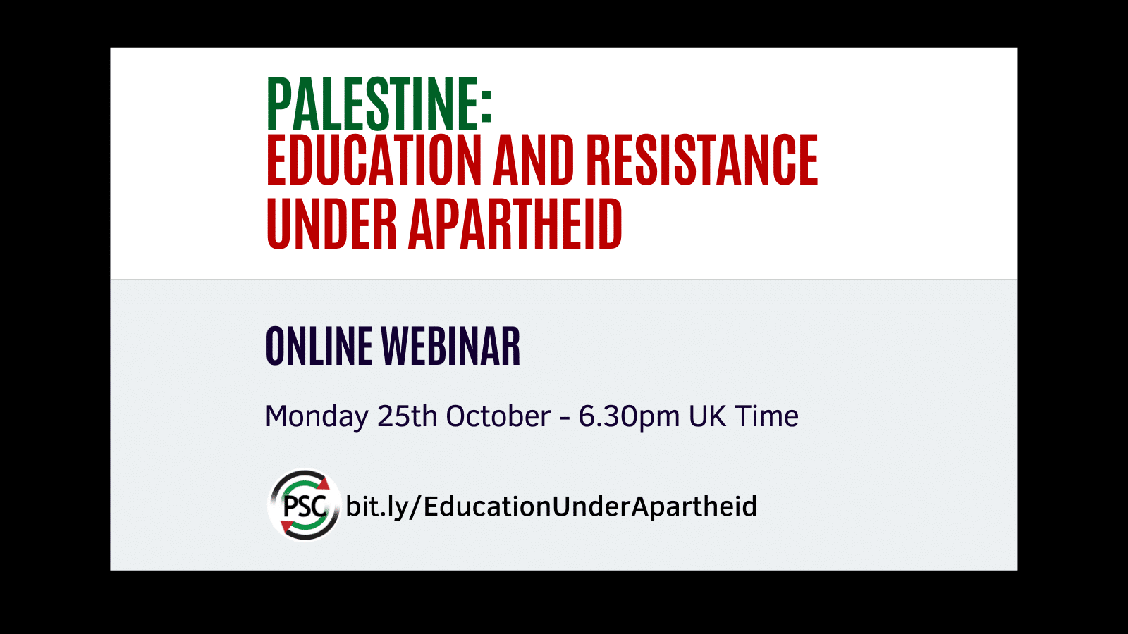 Palestine: Education and Resistance Under Apartheid