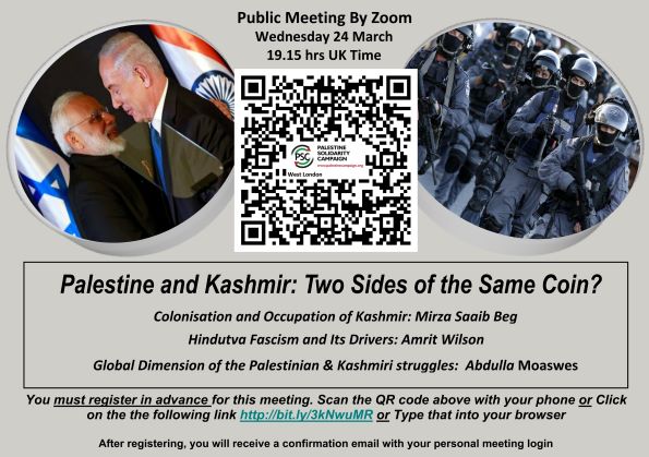 Public Meeting By Zoom - Palestine and Kashmir: Two Sides Of The Same Coin?